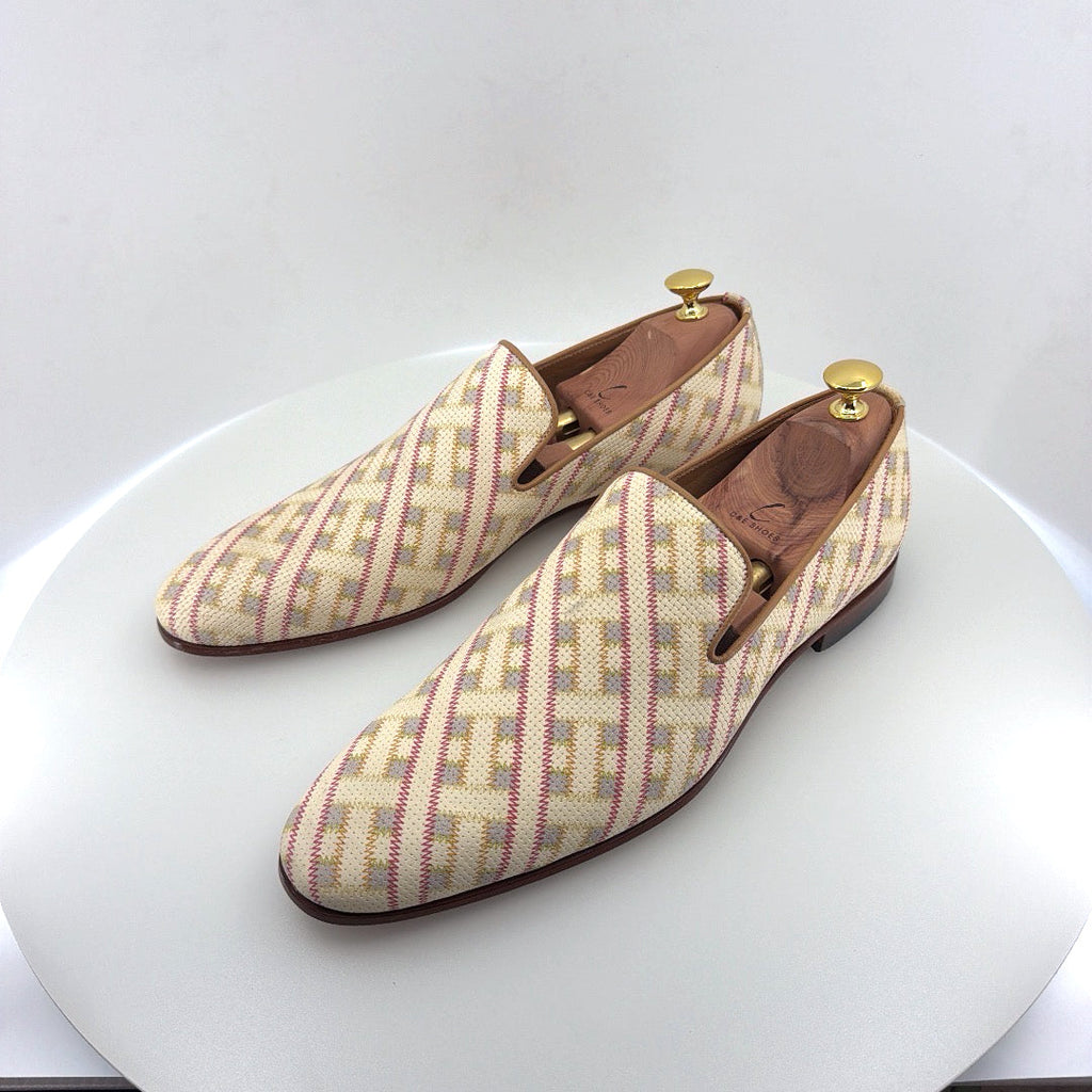 C Collection Printed Leather Loafer - Beige