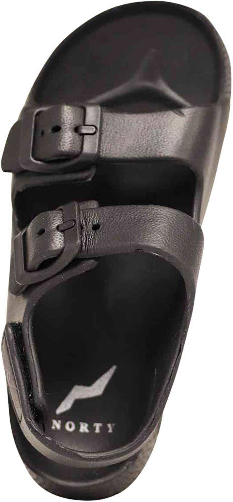 Norty 2-Strap Slide Sandal for Kids - Black Strap