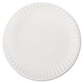 AJM Packaging Corporation White Paper Plates, 9" dia, 100/Pack, 10 Packs/Carton