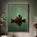 Fishing Ape in a Red Canoe