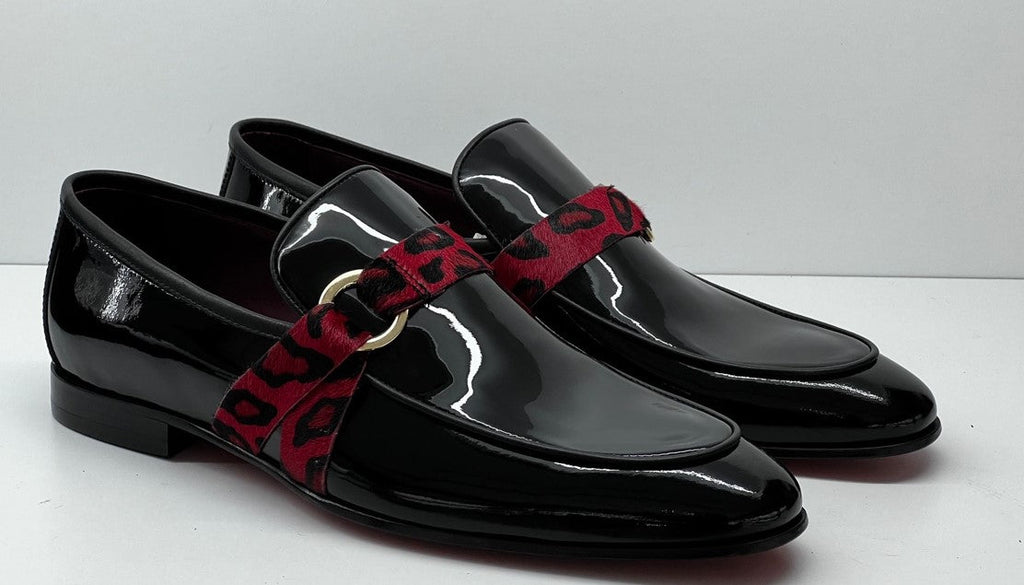 C Collection Patent Leather Loafer - Black/Red