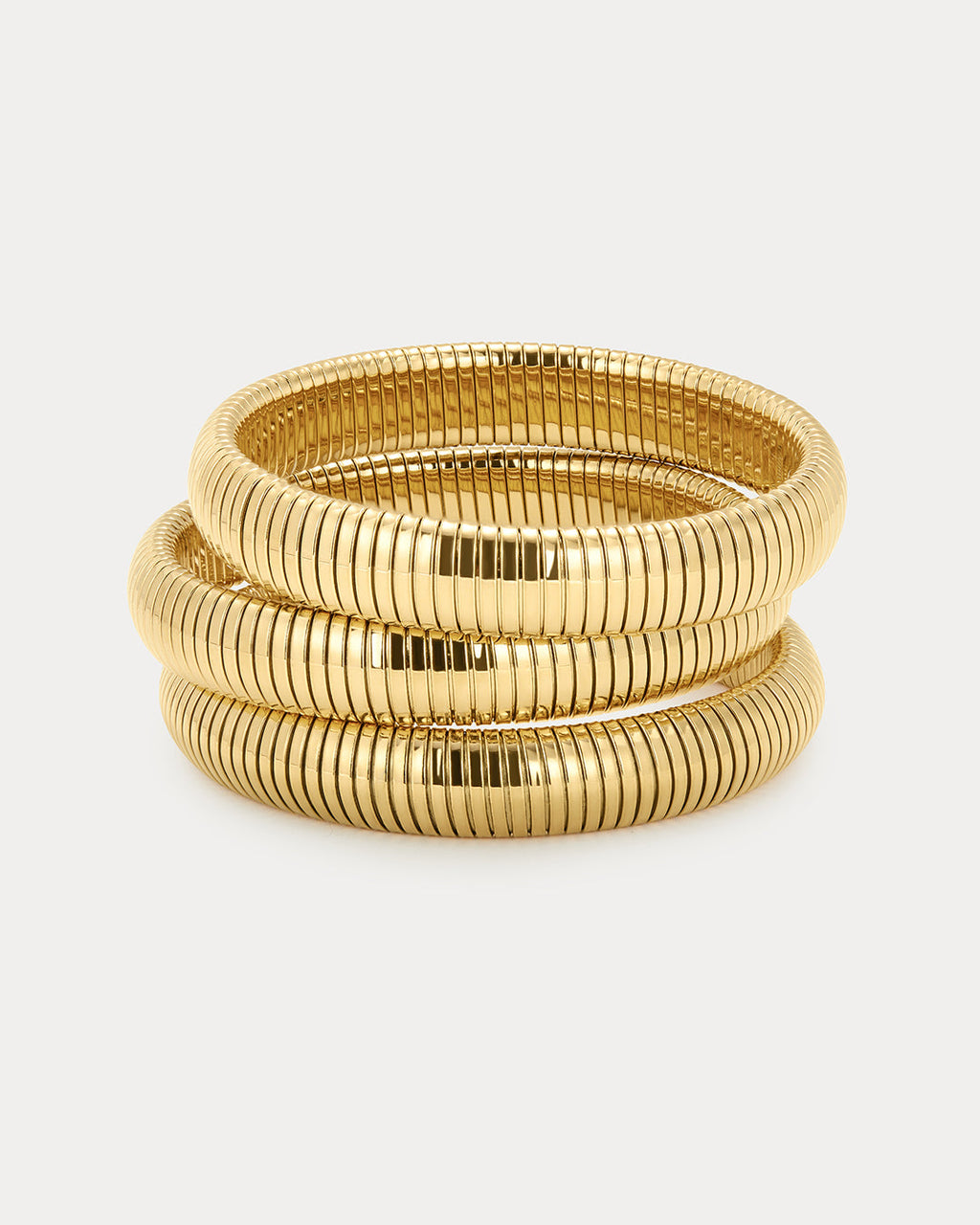 Flex Snake Chain Bracelet- Set of 3 (12mm wide)- Gold (Ships Late September)