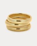 Flex Snake Chain Bracelet- Set of 3 (12mm wide)- Gold (Ships Late September)