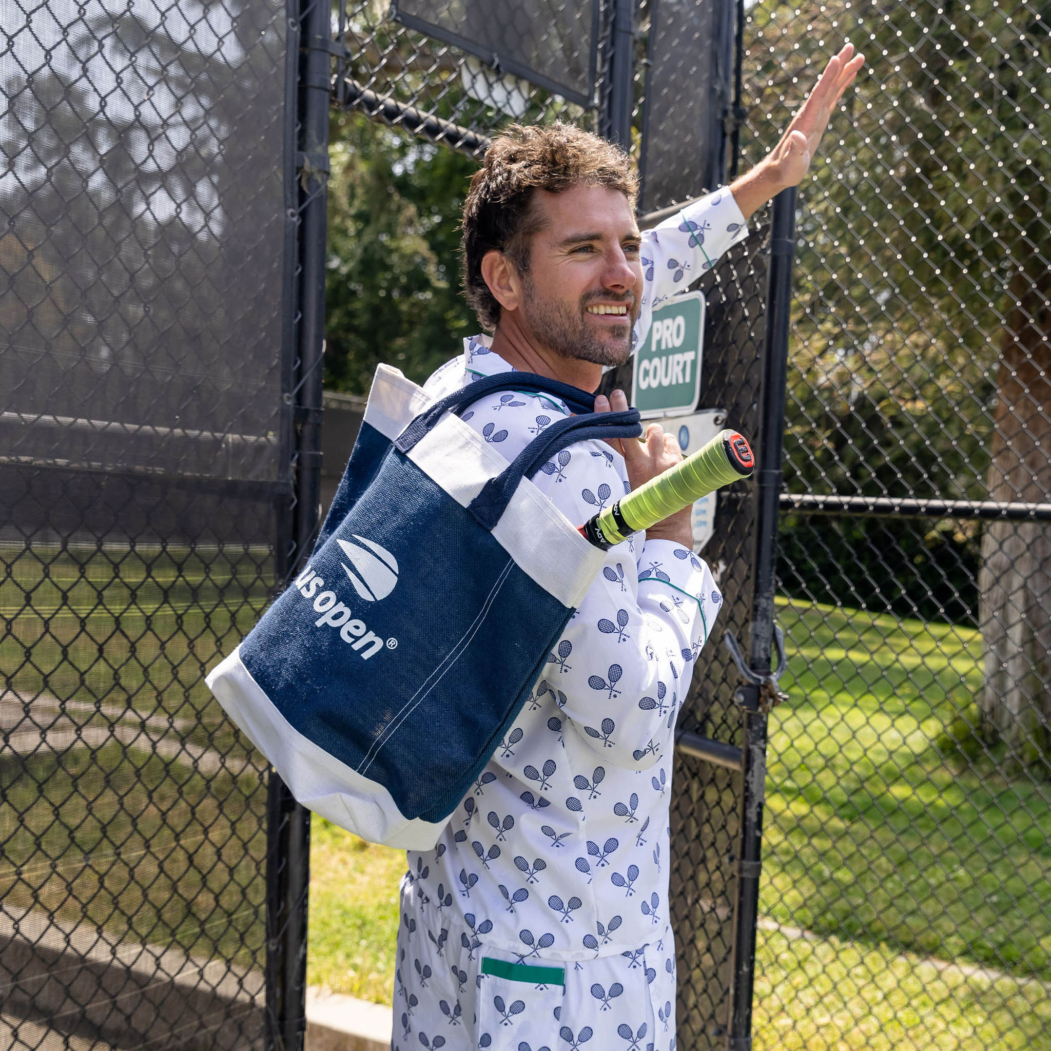 Men's Tennis Navy Sleep Shorts - Organic Cotton Poplin