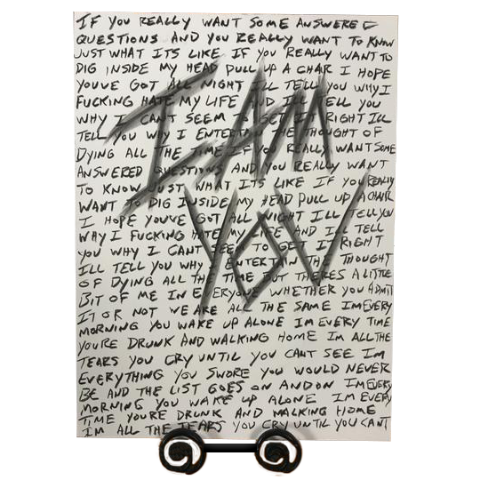 OWTH Custom Charcoal Lyric Sheet