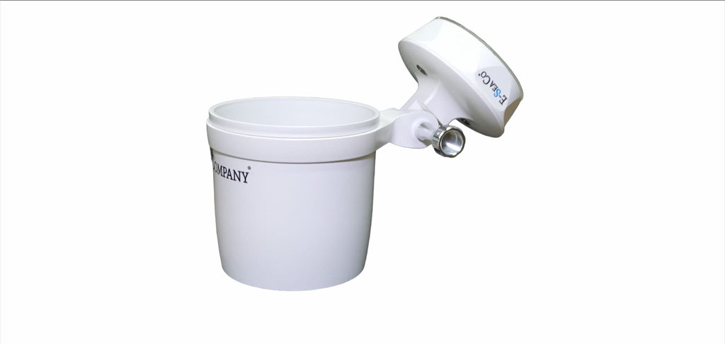 E-Sea Cup Adjustable-Suction Mounted Adjustable Angle Cup Holder-White