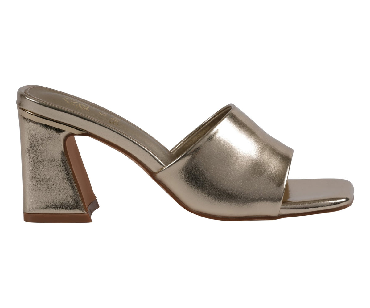 Women's Soho Gold Square Toe Heeled Sandals
