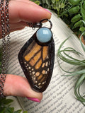 Amazonite and Butterfly Wing Necklace