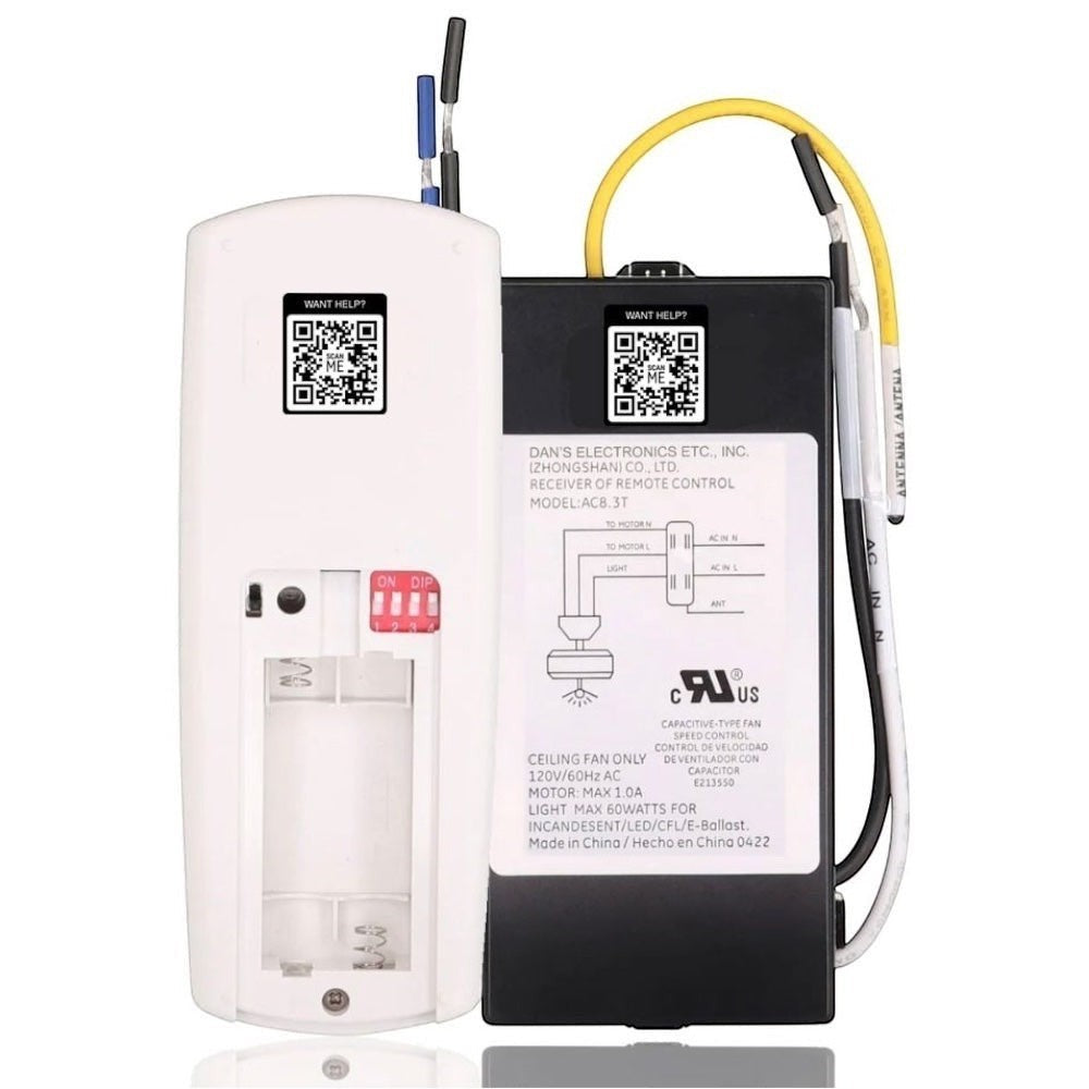 Anderic Substitute Kit for RE-AC-H-1 UC7235T4 for Modern Fan Company Ceiling Fan Remote Control [63T-AC83T-KIT]