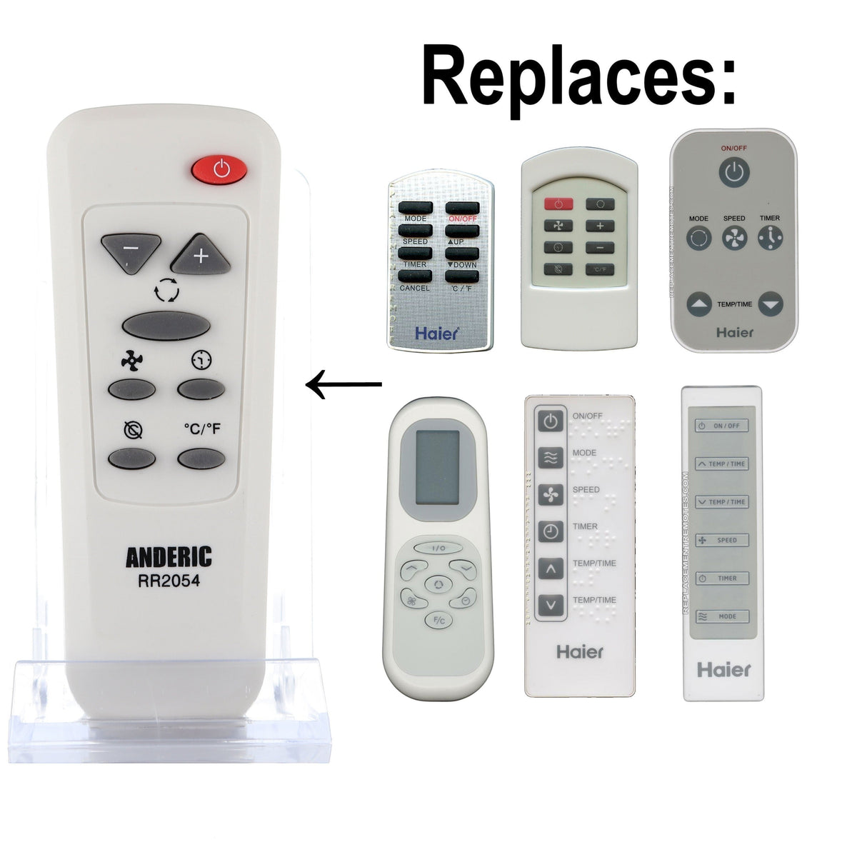 Anderic Substitute for Haier / GE WJ26X23758 Room Air Conditioner Remote Control [RR2054]