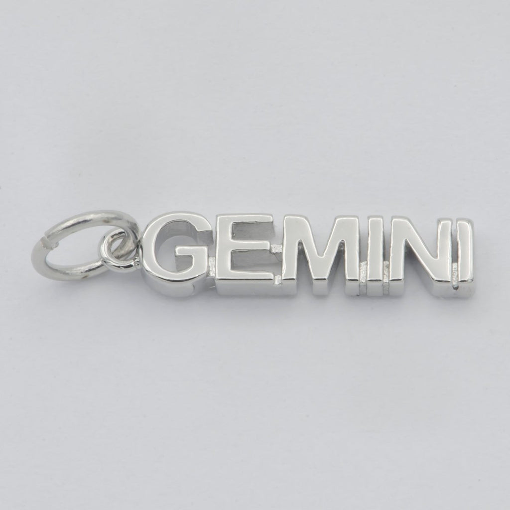 Gold Filled Zodiac Sign Script Words Mini Charm in Gold & Silver | A-A1815-A-A1820 | A-A1839-A-A1844