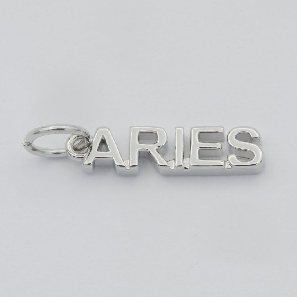 Gold Filled Zodiac Sign Script Words Mini Charm in Gold & Silver | A-A1815-A-A1820 | A-A1839-A-A1844