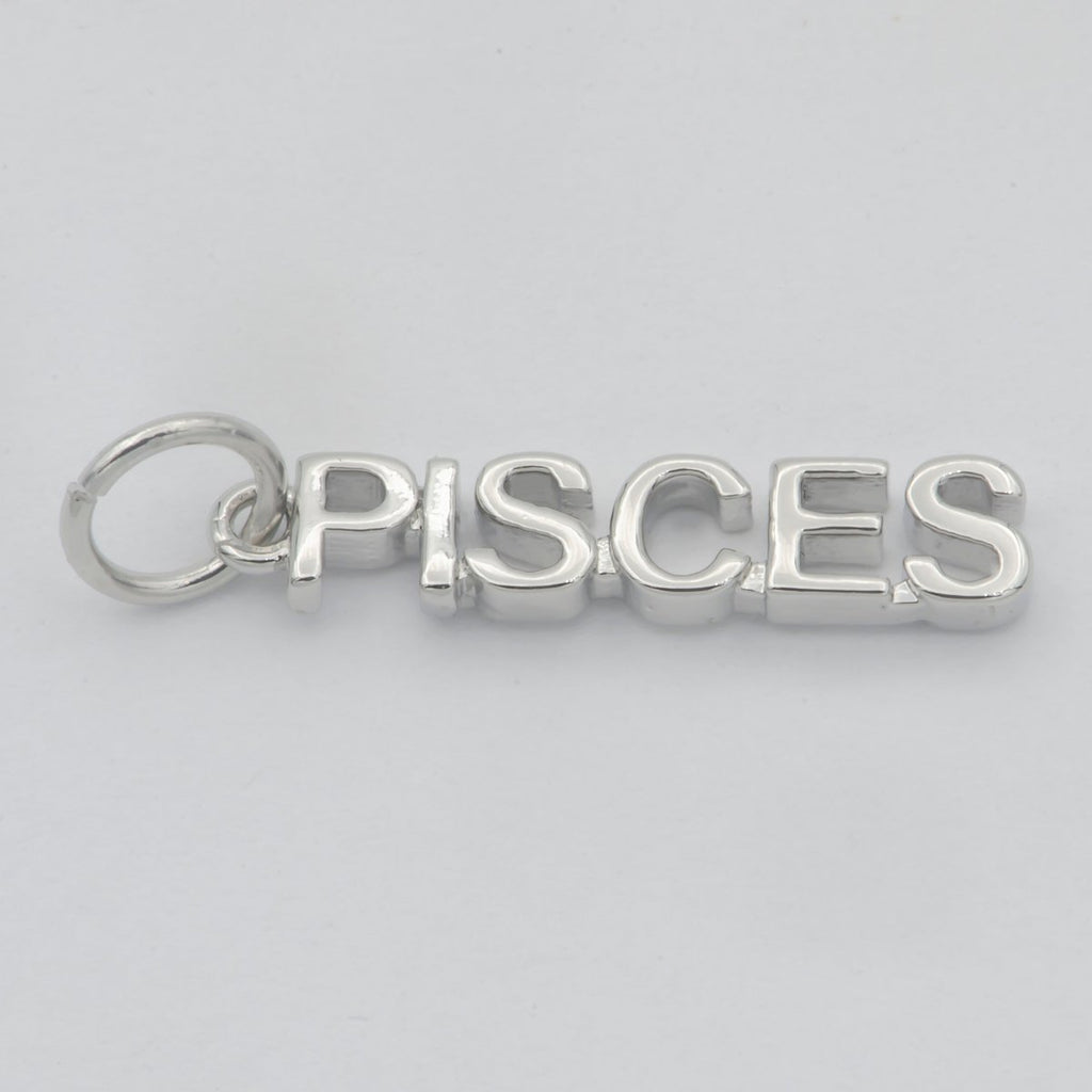 Gold Filled Zodiac Sign Script Words Mini Charm in Gold & Silver | A-A1815-A-A1820 | A-A1839-A-A1844