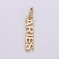 Gold Filled Zodiac Sign Script Words Mini Charm in Gold & Silver | A-A1815-A-A1820 | A-A1839-A-A1844