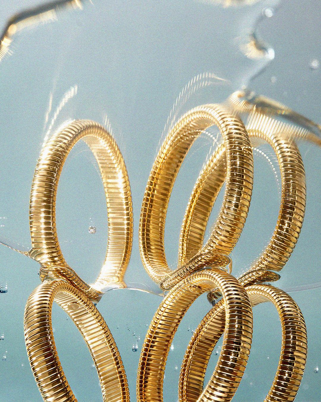 Flex Snake Chain Bracelet- Set of 3 (12mm wide)- Gold (Ships Late September)