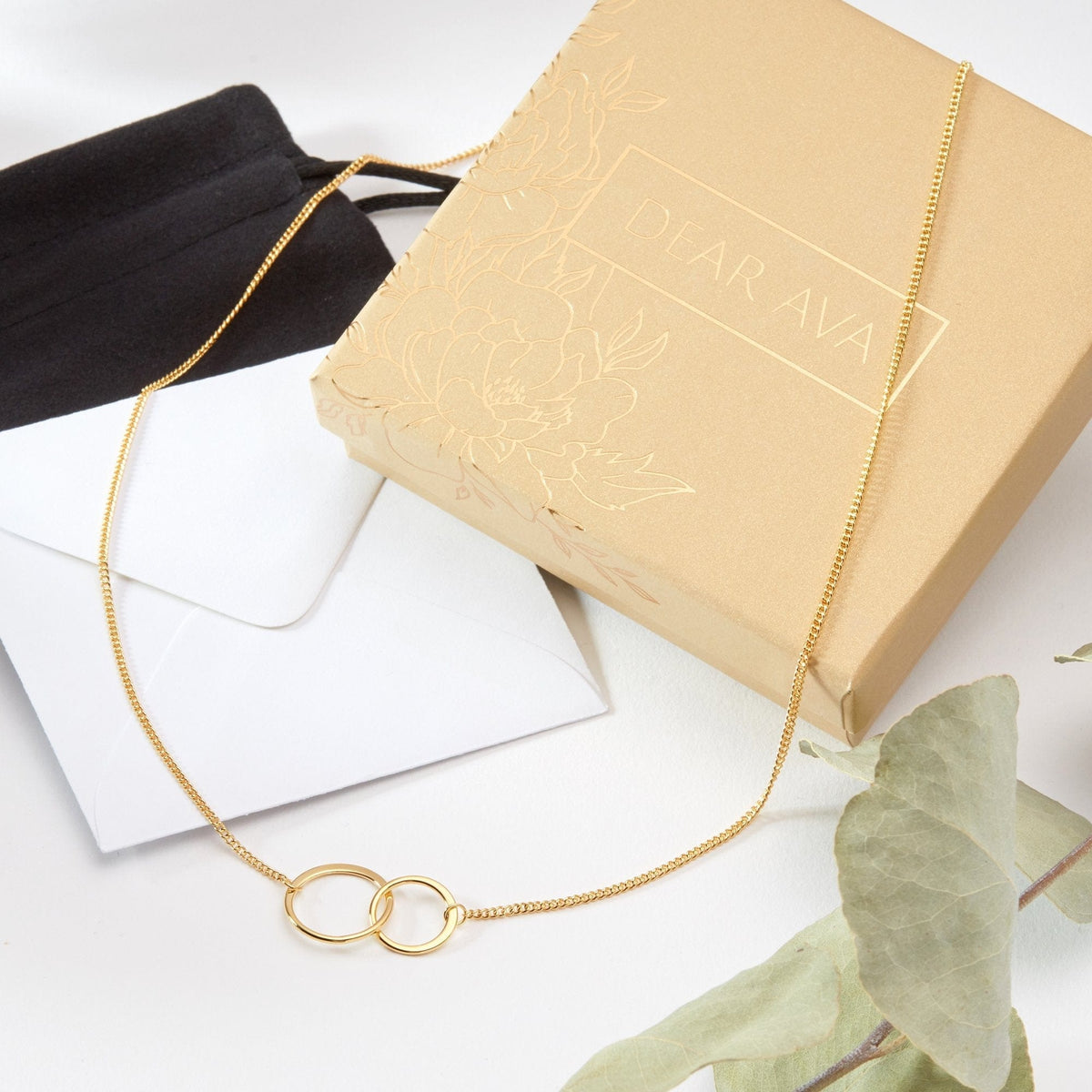 Interlocking Circles Gold Necklace