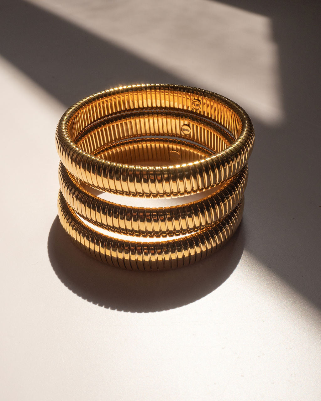 Flex Snake Chain Bracelet- Set of 3 (12mm wide)- Gold (Ships Late September)