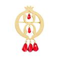 Golden Delight: Pomegranate Brooch with Gold Plating and Seed Detailing