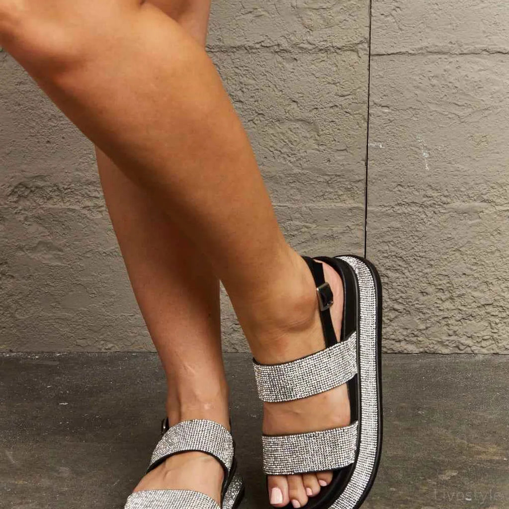 Shine On Platform Rhinestone Slingback Sandal