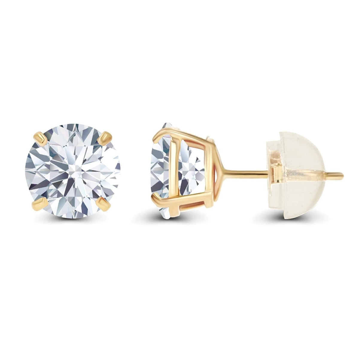 2.00 CTW AGI Certified Lab-Grown Diamond Stud Earrings in Solid 14K Gold - G Color, VS Clarity